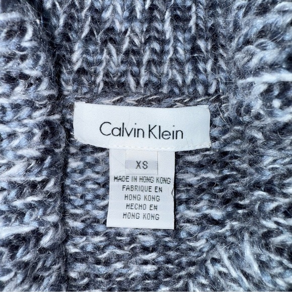 Calvin Klein Knit Turtleneck Chunky Sweater Sz XS NWT Artic Slate New Carbon - Picture 10 of 15